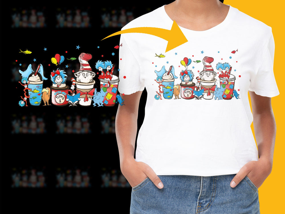 Colorful Cartoon Animals Parade T-Shirt, Kids Fun Graphic Tee, Unisex Children's Clothing