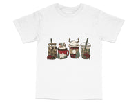 Load image into Gallery viewer, Cute Cats in Coffee Cups T-Shirt, Kawaii Cat Graphic Tee, Casual Summer Top, Cat Lover Gift