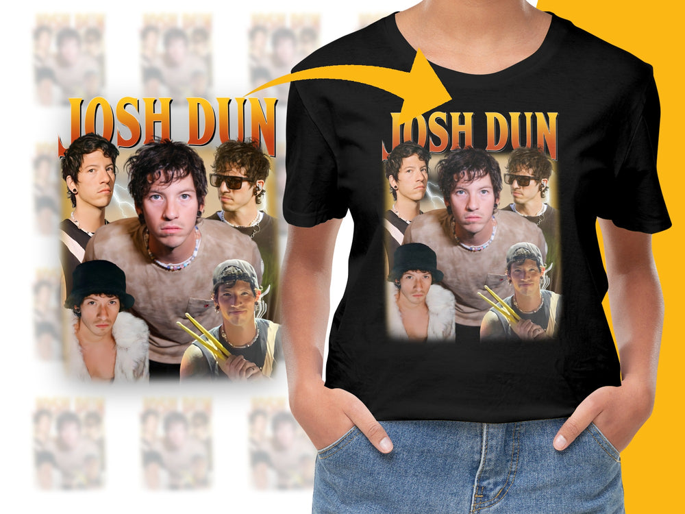 Vintage Josh Dun Graphic T-Shirt, Retro Music Tee, Unisex Band Merch, Drummer Shirt, Gift for Fans