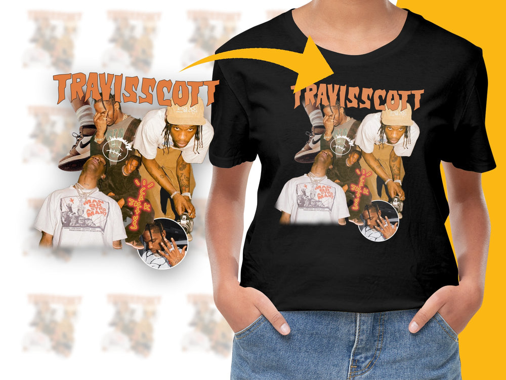 Travis Scott Inspired T-Shirt, Hip Hop Graphic Tee, Urban Music Fan Apparel, Trendy Streetwear Style Shirt