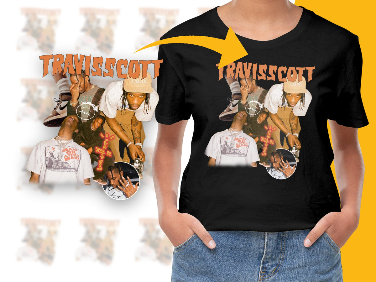Travis Scott Inspired T-Shirt, Hip Hop Graphic Tee, Urban Music Fan Apparel, Trendy Streetwear Style Shirt