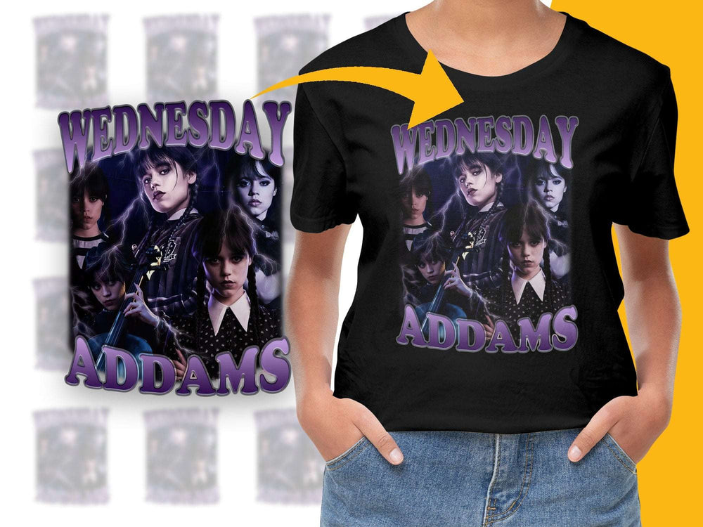 Wednesday Addams Fan T-Shirt, Classic Goth Graphic Tee, Unisex Pop Culture Apparel