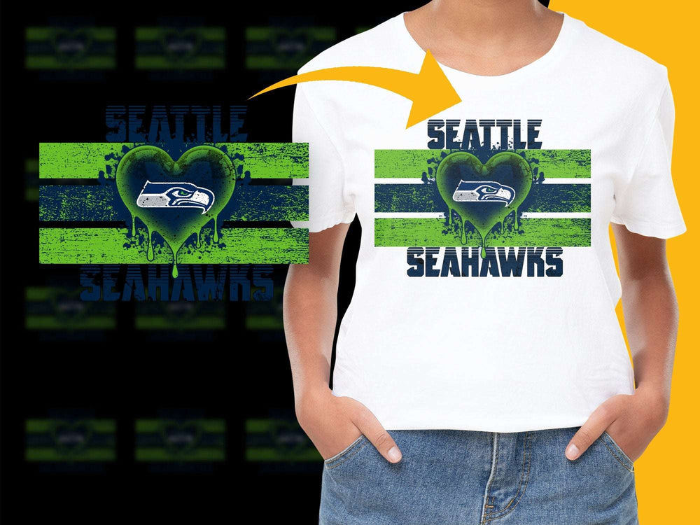 Seattle Seahawks T-Shirt, Vintage Distressed Logo, Women's White Graphic Tee, NFL Fan Apparel