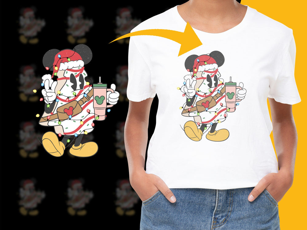 Cute Cartoon Mouse T-Shirt, Casual Graphic Tee, Summer Fashion, White Cotton Top, Unisex