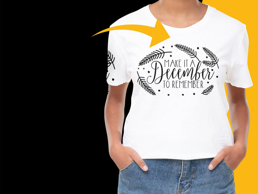 December to Remember Holiday T-Shirt, Festive Christmas Quote, Unisex White Tee with Graphic Design, Seasonal Apparel Gift