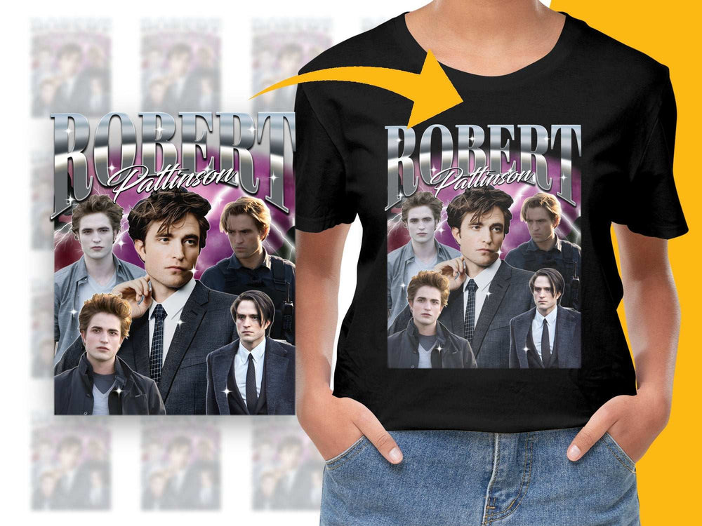 Robert Pattinson Graphic Tee, Twilight Movie Fan T-Shirt, Actor Photo Collage Shirt, Unisex Fashion Top