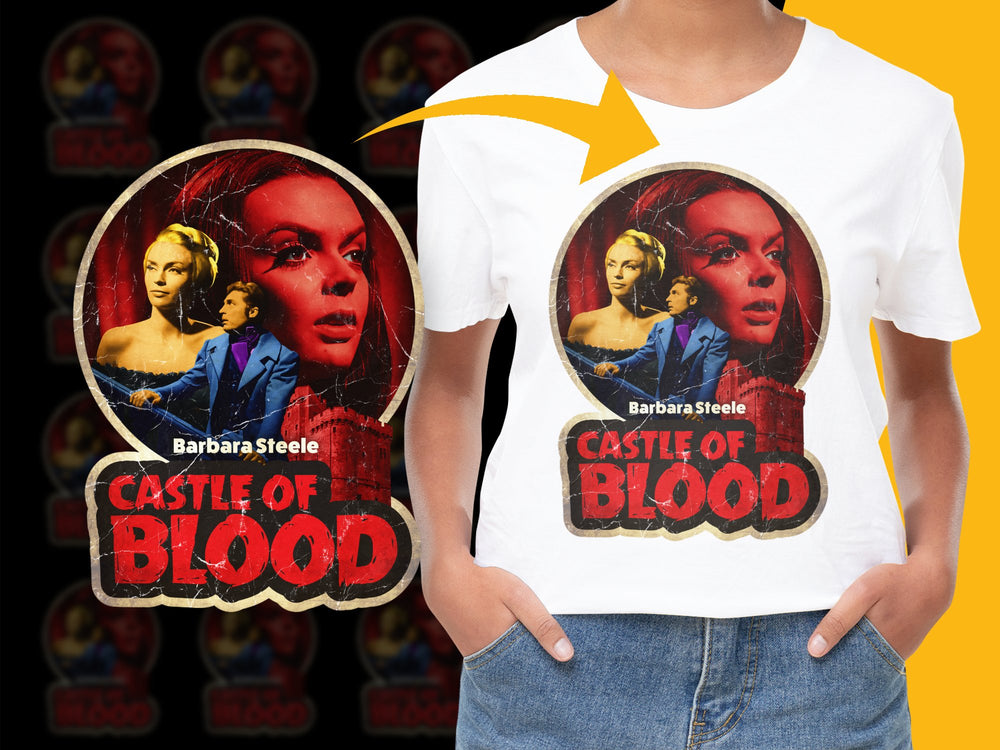 Vintage Castle of Blood T-Shirt, Barbara Steele Horror Movie Tee, Classic Film Graphic Shirt, Retro Cinema Apparel