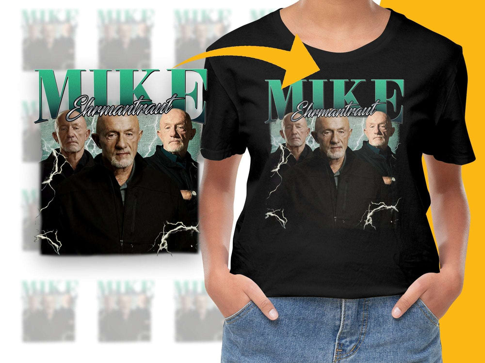 Mike Ehrmantraut Breaking Bad Graphic T-Shirt, Black Cotton Tee, Fan Art Apparel, TV Series Inspired Shirt