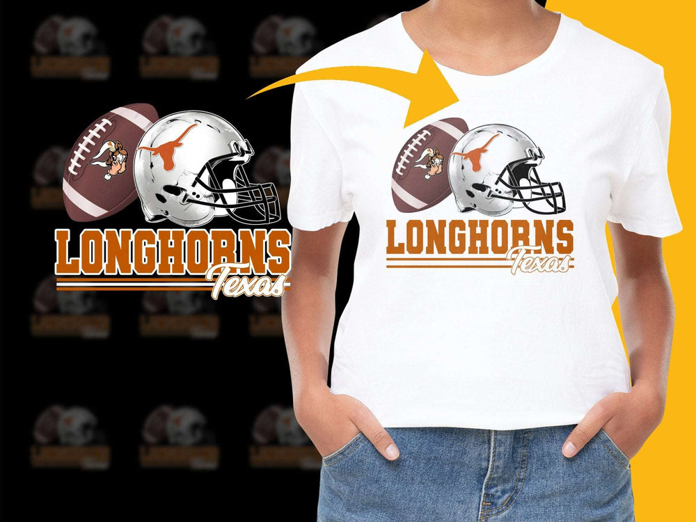 Longhorns Texas Football T-Shirt, Vintage Sports Graphic Tee, Fan Apparel, Unisex Clothing