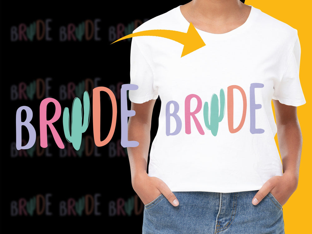 Colorful Bride T-Shirt, Multicolor Wedding Party Tee, Casual Bachelorette Shirt, Women's Fashion Top