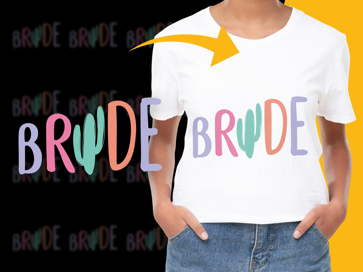 Colorful Bride T-Shirt, Multicolor Wedding Party Tee, Casual Bachelorette Shirt, Women's Fashion Top