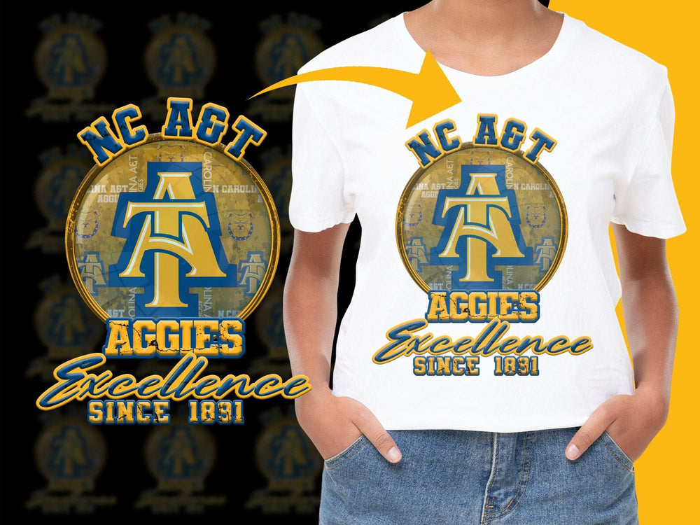 NC AandT Aggies Excellence T-shirt, Vintage College Logo Tee, Since 1831 Design, Unisex Graphic Shirt