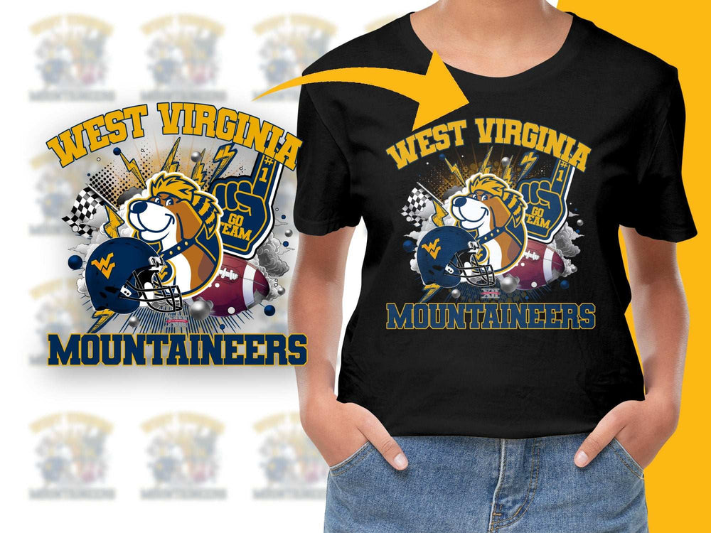 West Virginia Mountaineers T-Shirt, College Football Graphic Tee, Fan Apparel, Sports Team Shirt, Unisex Adult Clothing