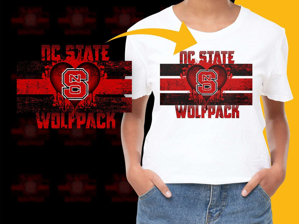 NC State Wolfpack Graphic T-Shirt, Red and Black Vintage Style, College Sports Fan Apparel, Unisex
