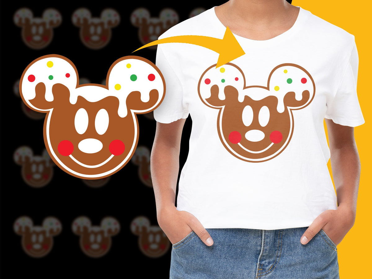 Cute Mouse Cookie T-Shirt, Cartoon Character Graphic Tee, Unisex Kids and Adults Casual Top