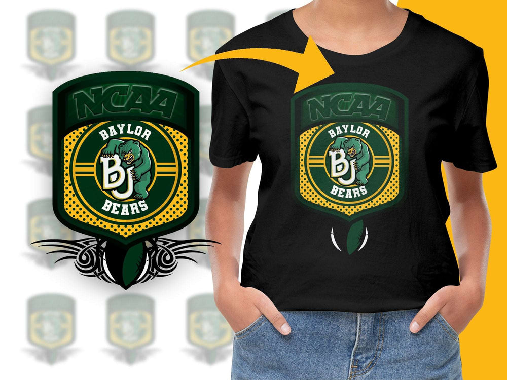 Baylor Bears NCAA Logo T-Shirt, College Sports Graphic Tee, Unisex Black Cotton Shirt