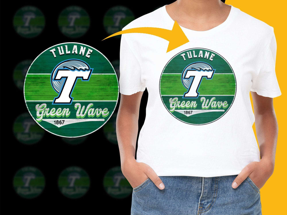 Tulane Green Wave Logo T-Shirt, Unisex White Cotton Tee, College Sports Apparel 2023