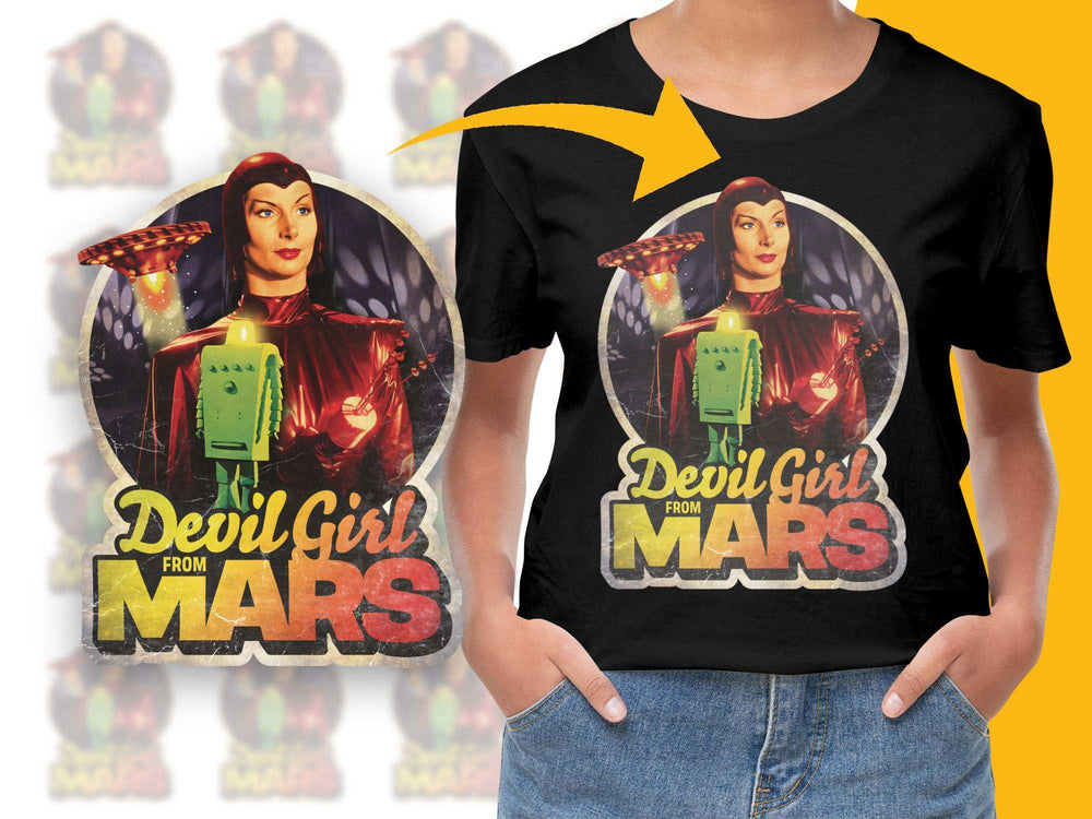 Vintage Devil Girl from Mars Movie Poster Graphic T-Shirt, Classic Sci-Fi Tee, Retro Film Design Shirt, Unique Gift Idea
