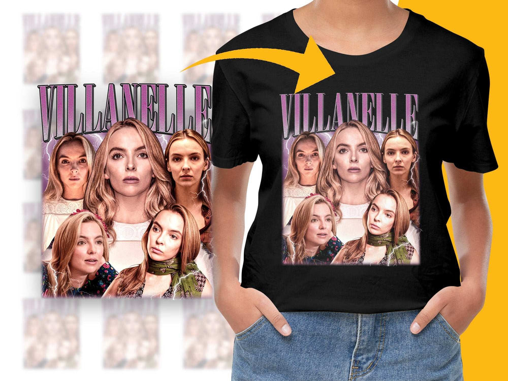 Villanelle T-Shirt, Killing Eve Fan Merch, Women's Graphic Tee, TV Show Inspired, Multiple Faces Design, Fashion Casual Top.