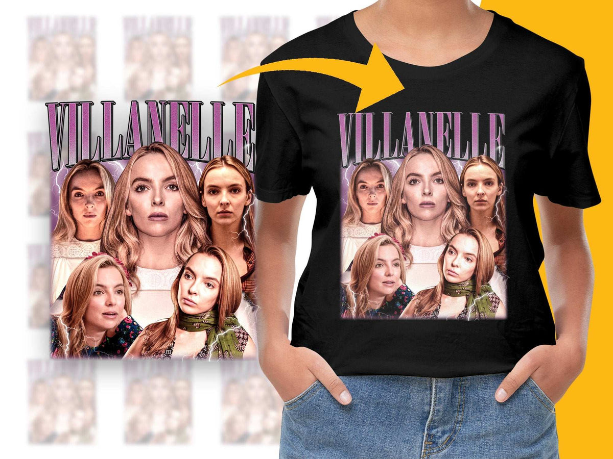 Villanelle T-Shirt, Killing Eve Fan Merch, Women's Graphic Tee, TV Show Inspired, Multiple Faces Design, Fashion Casual Top.