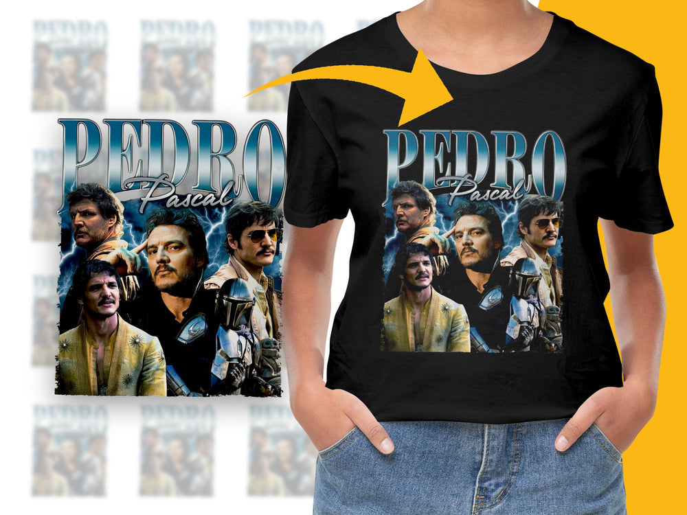 Pedro Pascal Graphic T-Shirt, Vintage Style Actor Print, Fan Art Tee, Casual Fashion, Unisex Clothing, Gift Idea