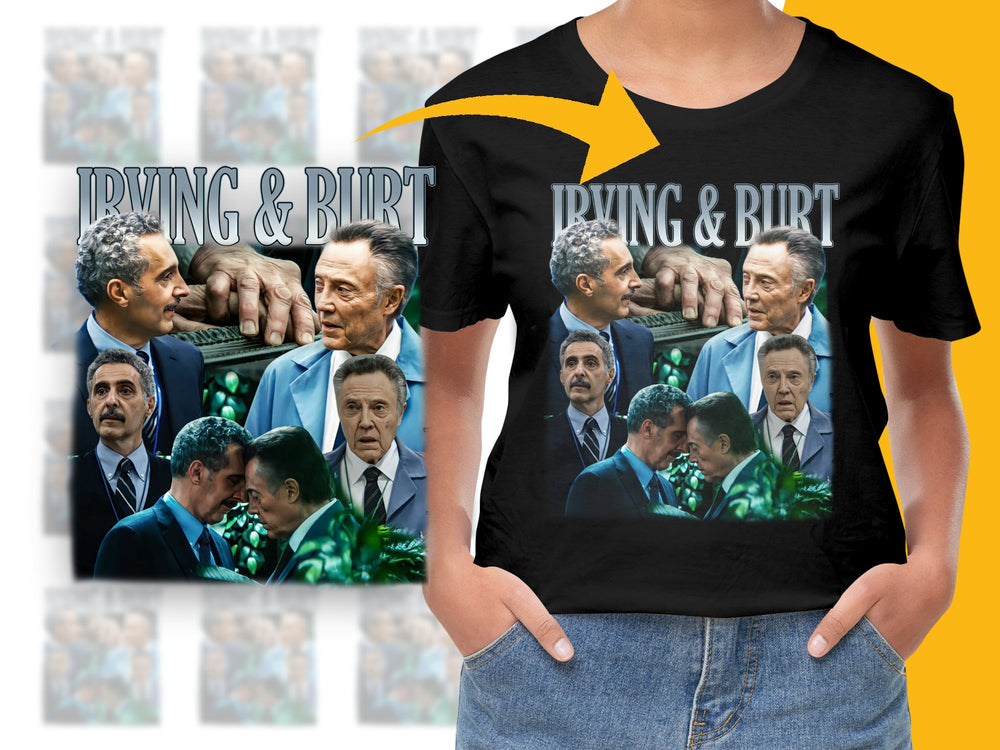 Irving and Burt Movie Scene Graphic T-Shirt, Classic Film Fans Apparel, Unique Cinema Lovers Gift