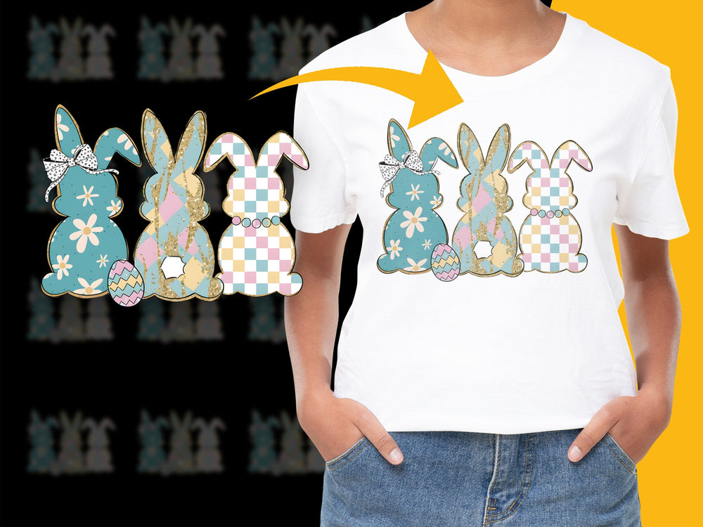 Easter Bunny T-Shirt Women's Cute Rabbit Graphic Spring Fashion Tee Pastel Colors