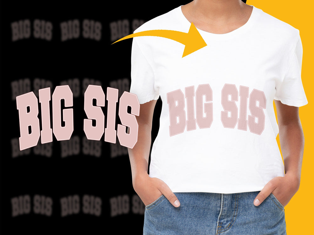 Big Sis T-Shirt, Bold Pink Lettering, Perfect Gift for Sisters, Casual Wear