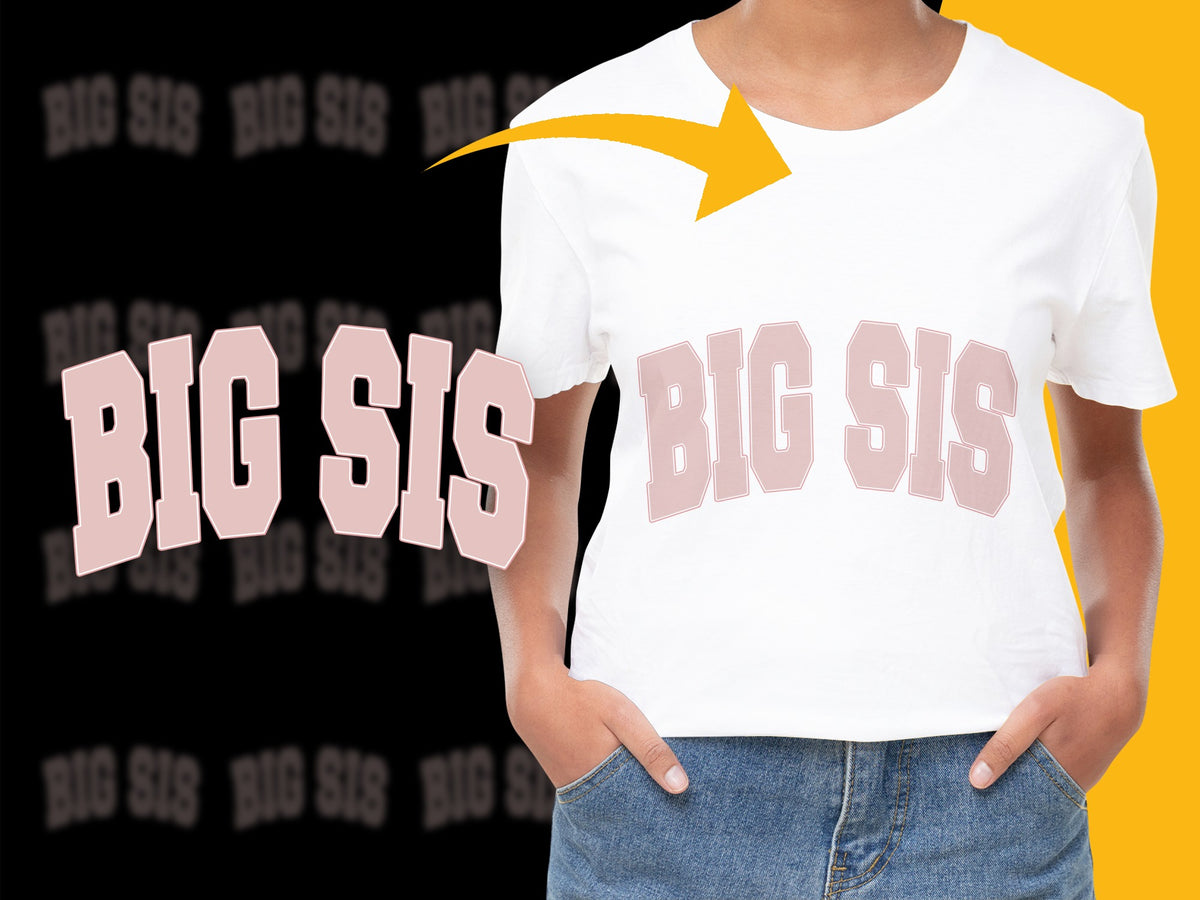 Big Sis T-Shirt, Bold Pink Lettering, Perfect Gift for Sisters, Casual Wear