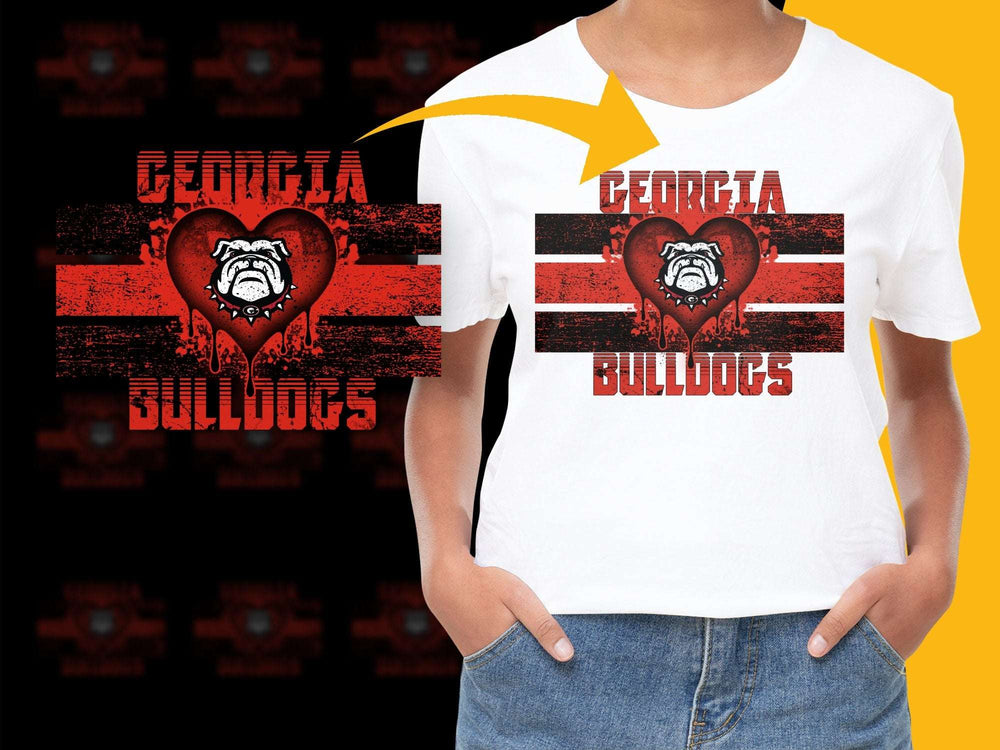 Georgia Bulldogs T-Shirt, Vintage Distressed Print, Red and Black, College Football Fan Apparel, Unisex Graphic Tee