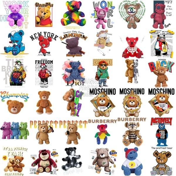 60 Teddy Bear Brands Designs Bundle PNG designspacks