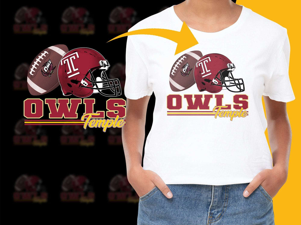 Temple Owls Football Team T-Shirt, College Sports Graphic Tee, Fan Apparel Gift
