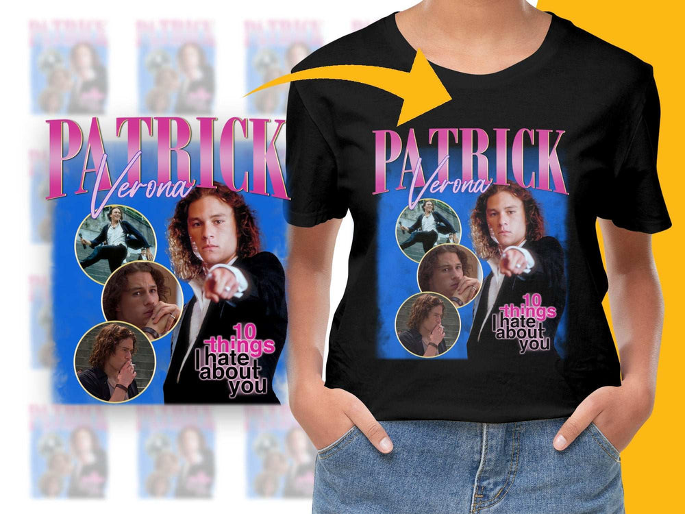 Patrick Verona 10 Things I Hate About You Movie Fan T-Shirt, Retro Film Merchandise, Gift for 90s Movie Lovers