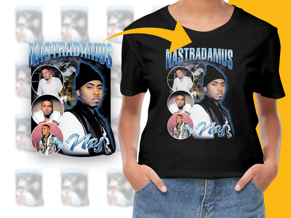 Vintage Nas Nastradamus Album Cover T-Shirt, 90s Hip Hop Tee, Urban Streetwear, Retro Music Fashion, Unisex Graphic Shirt