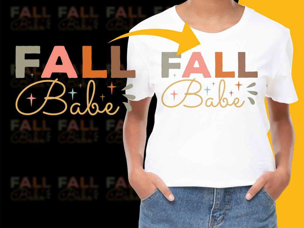 Fall Babe T-Shirt, Autumn Season Fashion, Casual Women's Graphic Tee, Cute Fall Shirt, Trendy Tops for Her, Gift Ideas