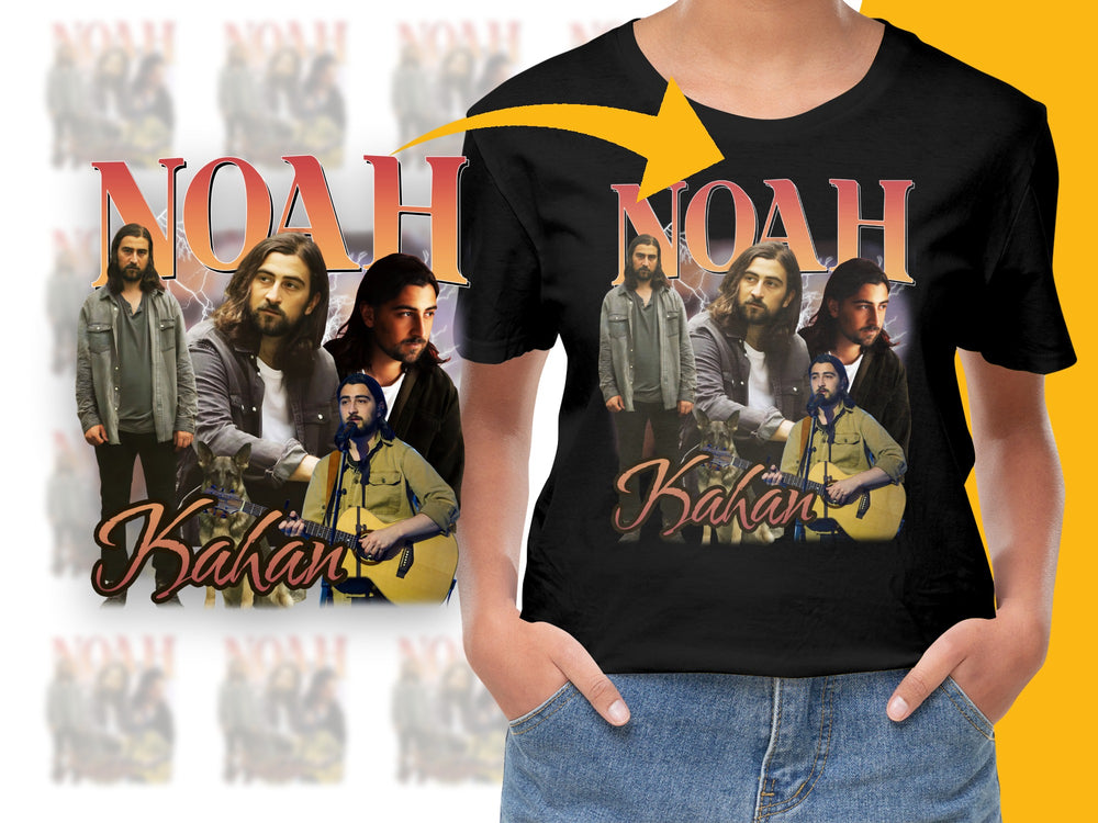 Noah Kahan Band Graphic T-Shirt, Vintage Style Concert Tee, Music Fan Merchandise, Unisex Black Cotton Shirt