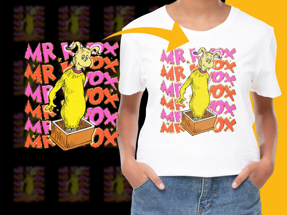 Vintage Mr. Fox Graphic T-Shirt, Retro Yellow Fox Design, Unisex Cotton Tee, Casual Streetwear, Bold Text Print, Fashionable Apparel
