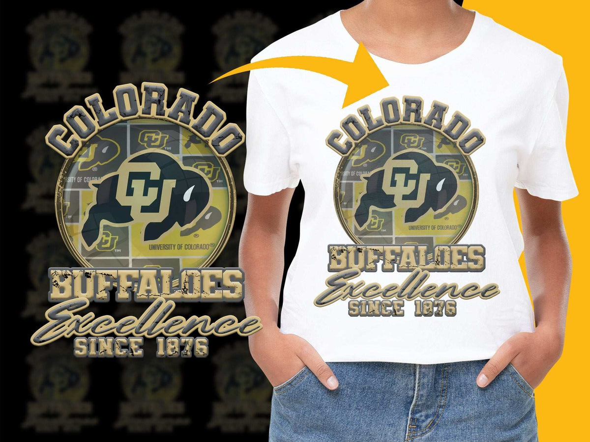 Colorado University Buffaloes T-Shirt, Excellence Since 1876 Graphic Tee, College Apparel