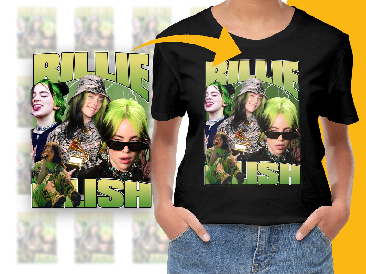 Billie Eilish Fan T-Shirt, Pop Music Star Graphic Tee, Vibrant Unisex Casual Wear, Gift for Music Lovers