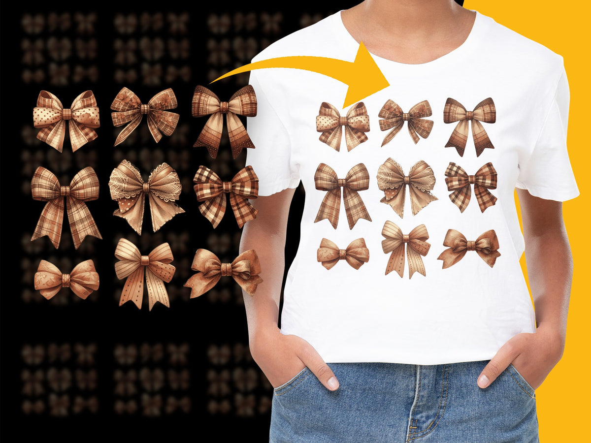 Trendy Bow Pattern White T-Shirt, Stylish Unisex Casual Wear, Perfect Gift, Fashion Top