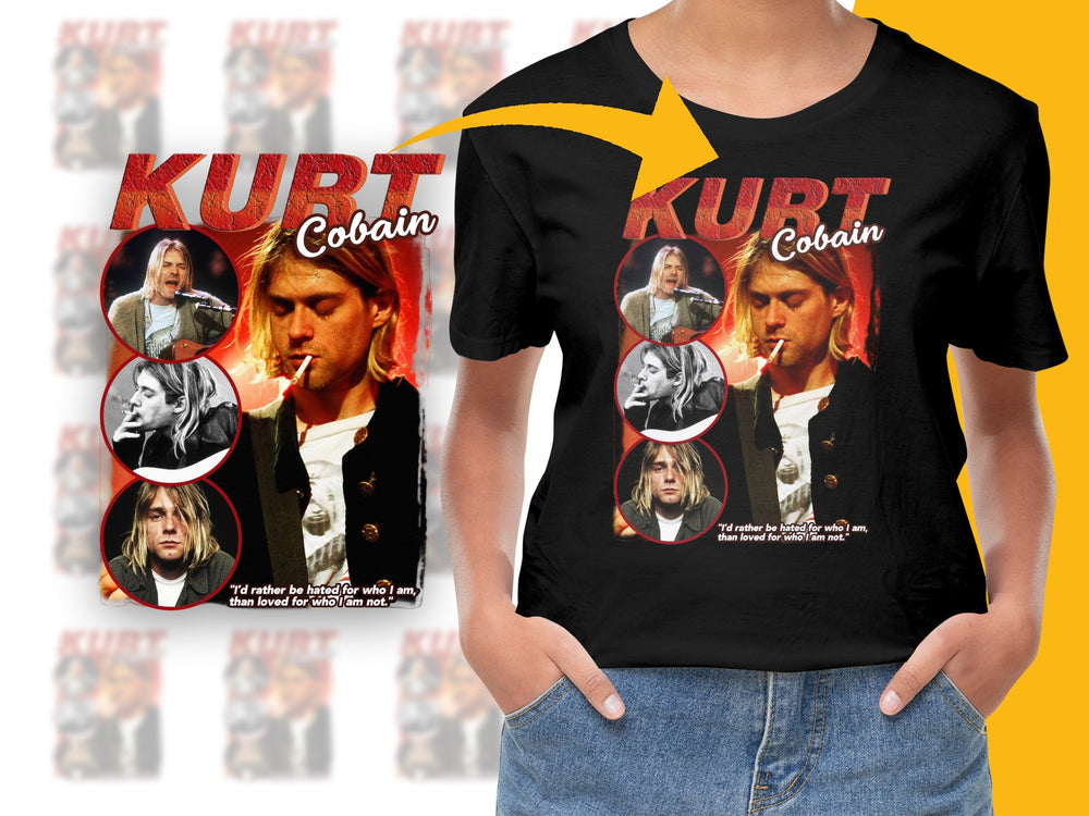 Kurt Cobain Graphic T-Shirt Vintage Style Music Legend Inspired Tee Unisex Fashion Top
