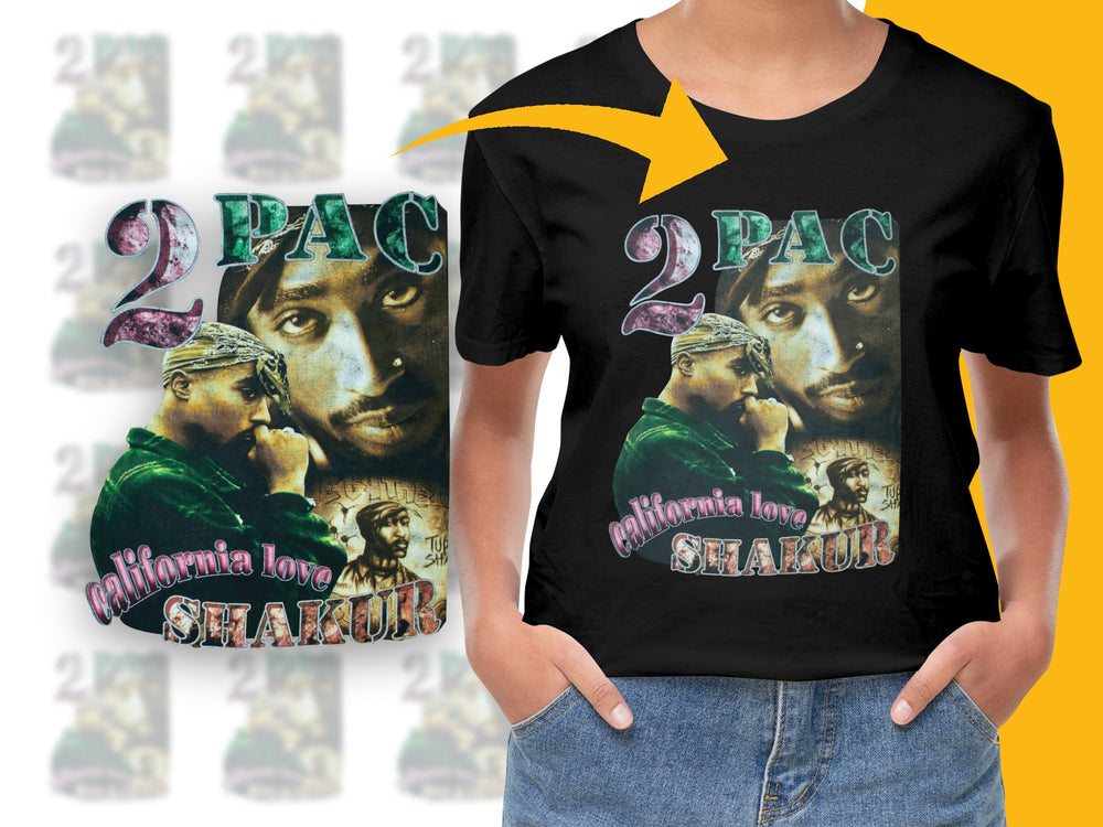 2Pac Graphic T-Shirt, Vintage Tupac Shakur Rap Tee, California Love, Hip Hop Music Fan Gift, Unisex Black Cotton Shirt