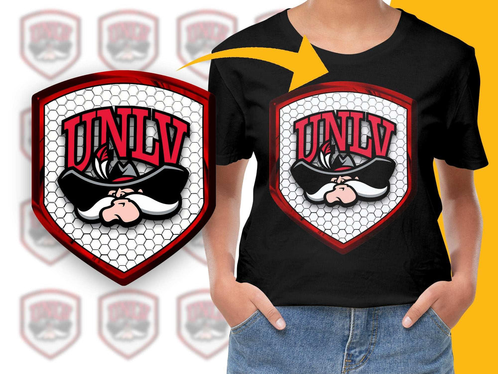 UNLV Logo T-Shirt, College Team Graphic Tee, Black Sports Apparel, Fan Gear