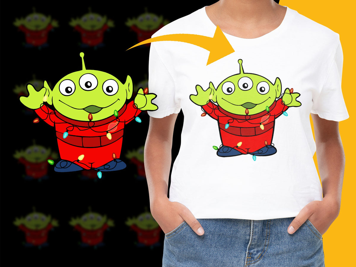 Cute Alien Graphic T-Shirt, Kids Colorful Cartoon Monster Tee, Fun Outer Space Character Shirt for Children