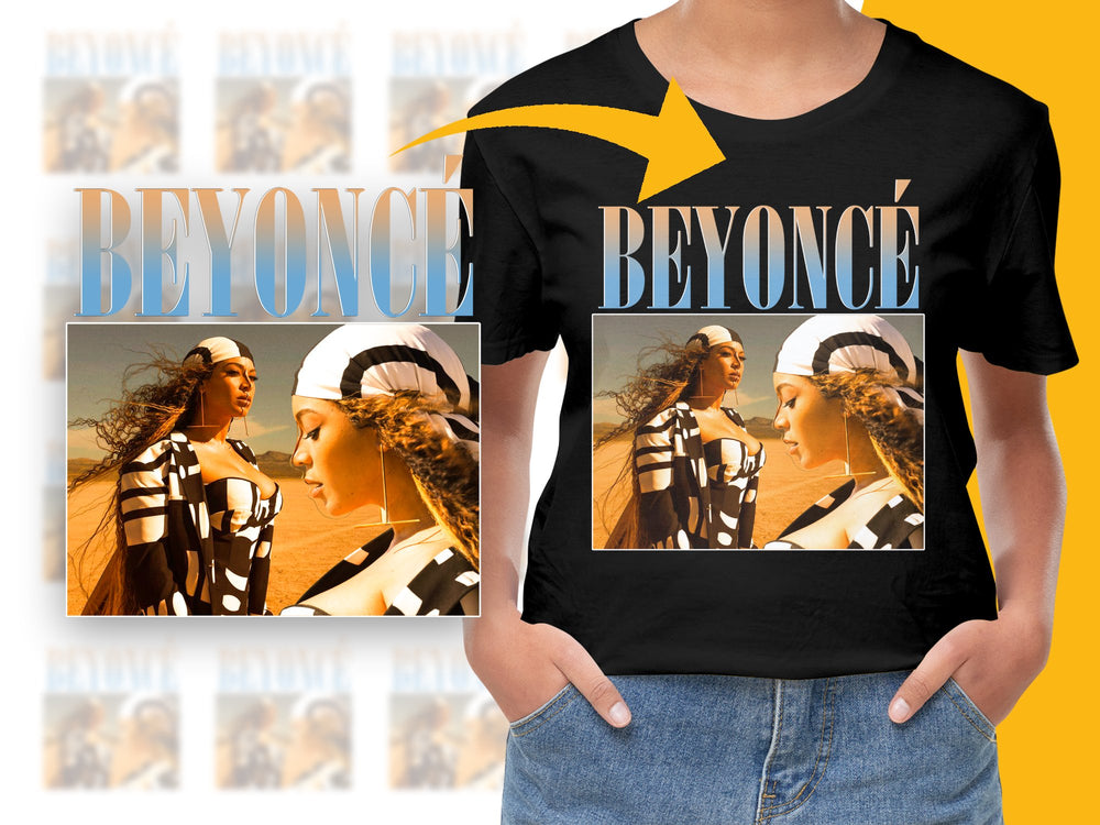 Beyonce Graphic T-Shirt, Vintage Pop Star Tee, Trendy Music Fans Top, Stylish Unisex Black Shirt