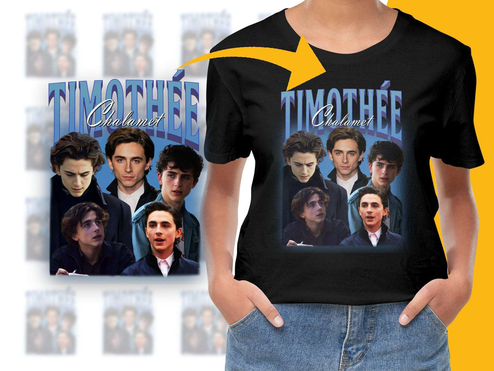 Timothee Chalamet Collage T-Shirt, Fan Art Graphic Tee, Unisex Fashion Top, Celebrity Inspired, Trendy Casual Wear