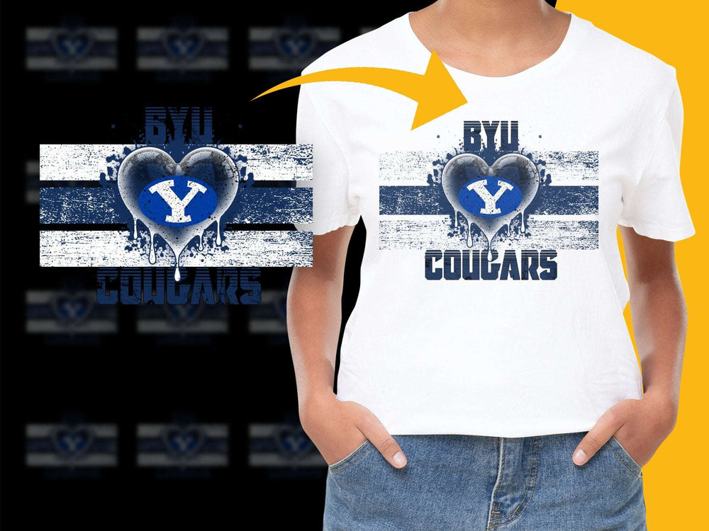BYU Cougars T-Shirt, Sports Fan Apparel, College Football Tee, Graphic White Shirt