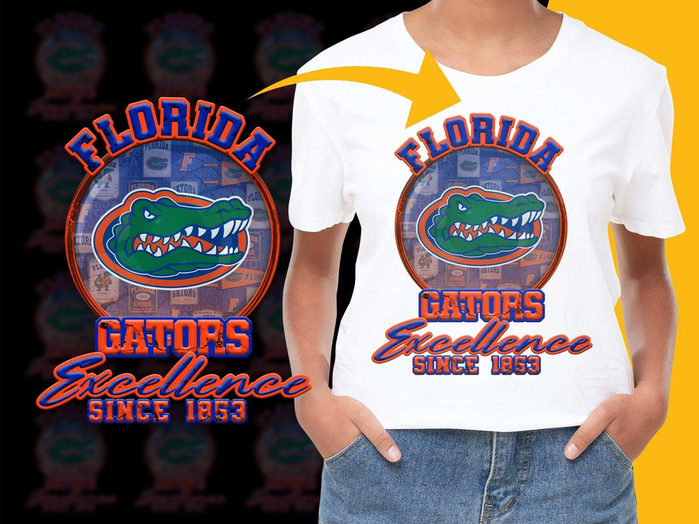 Florida Gators T-Shirt, Excellence Since 1853, College Sports Apparel, Unisex White Tee, Alligator Graphic, Fan Gear