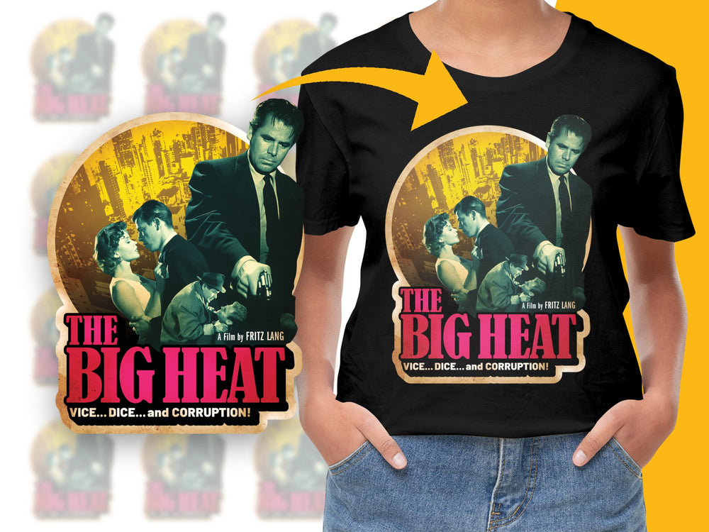 Vintage Movie Poster T-Shirt, The Big Heat, Classic Film Noir Tee, Unique Graphic Design Shirt
