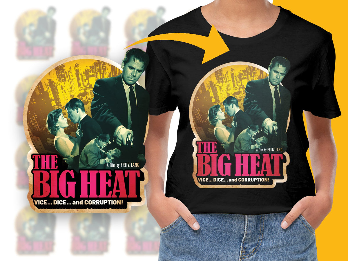 Vintage Movie Poster T-Shirt, The Big Heat, Classic Film Noir Tee, Unique Graphic Design Shirt